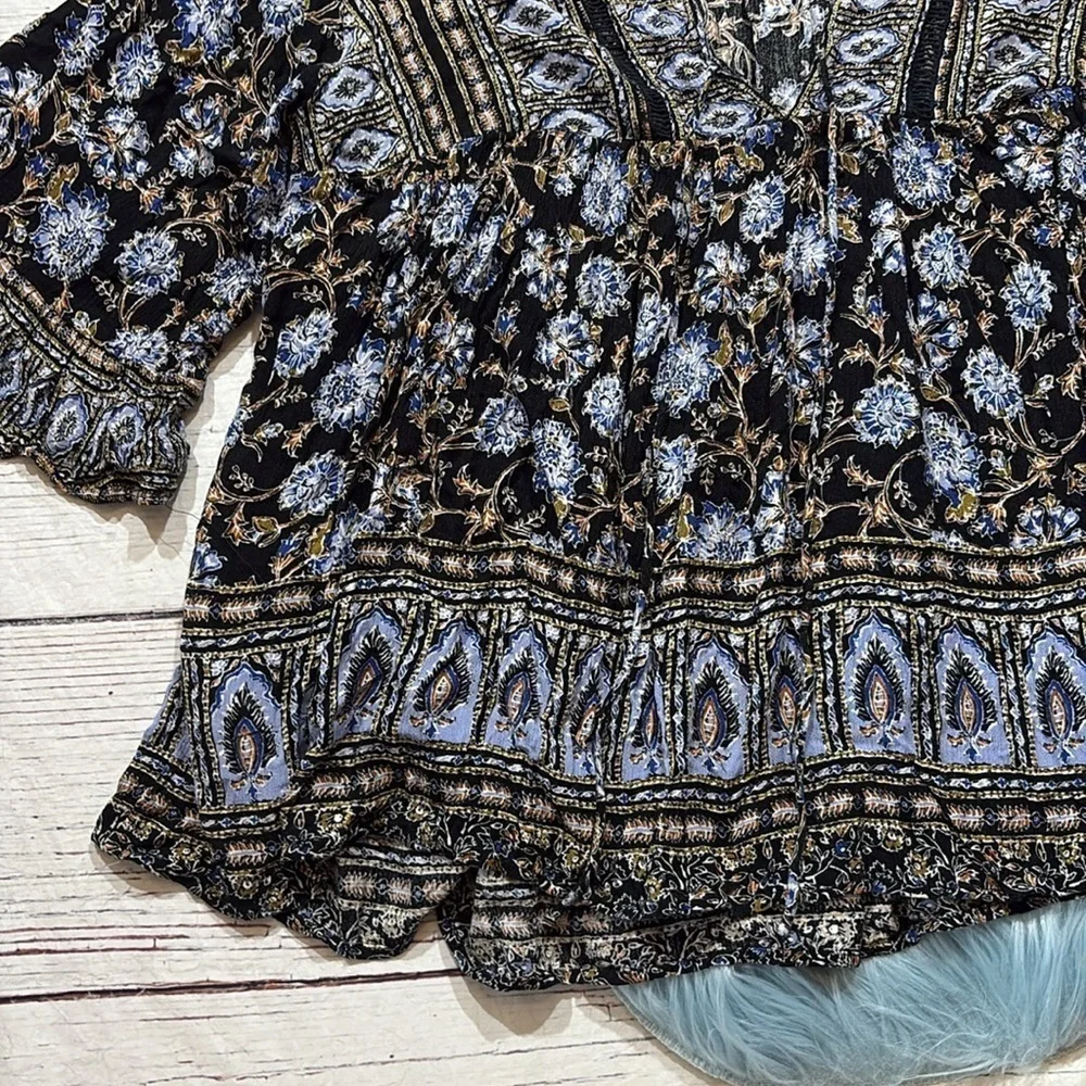 Free People Moonlight Dance 3/4 Sleeve Tunic Top sz S